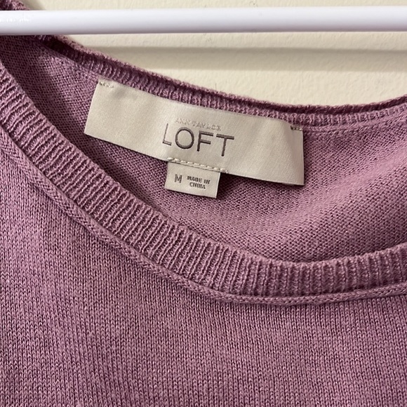 LOFT Sleeveless Knit Lilac Purple Sweater M - Picture 5 of 8